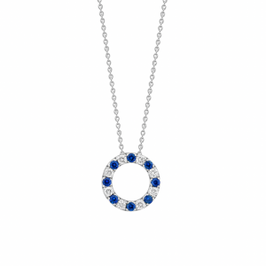 PD Collection Sapphire & Diamond Circle Pendant